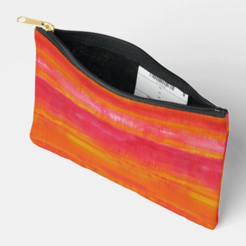 Pink Red Yellow Abstract  Accessory Pouch