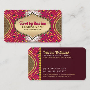 Pink Red Yellow Artistry Tarot Reader Business Card