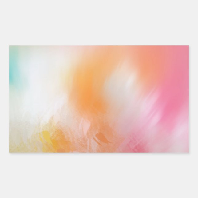 Pink Red Yellow Blue Blank Abstract Colorful Rectangular Sticker (Front)