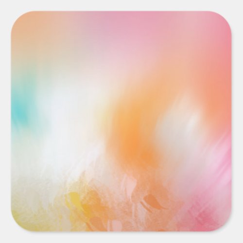 Pink Red Yellow Blue Blank Colorful Abstract Art Square Sticker