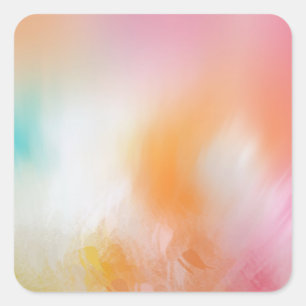Pink Red Yellow Blue Blank Colorful Abstract Art Square Sticker