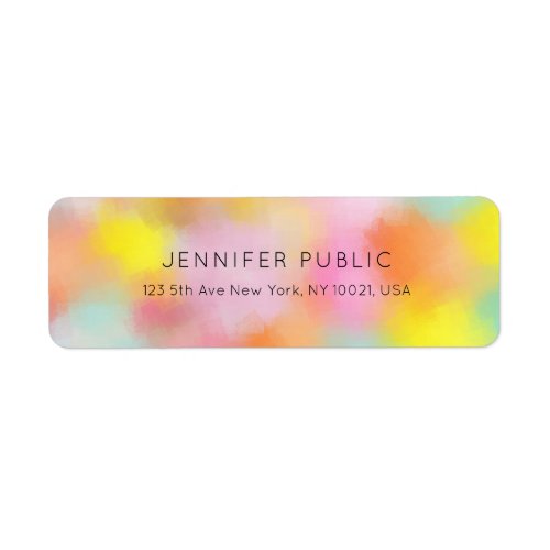 Pink Red Yellow Blue Green Colorful Abstract Label