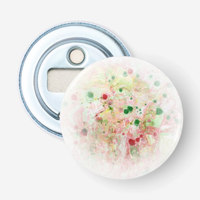 Pink Red Yellow Green Modern Abstract Template Bottle Opener (Front)