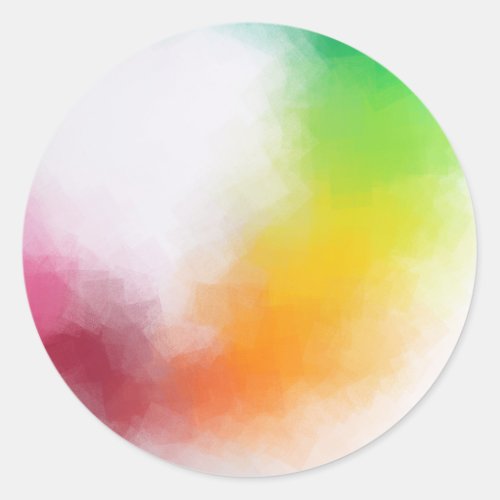 Pink Red Yellow Orange Blue Green Abstract Art Classic Round Sticker