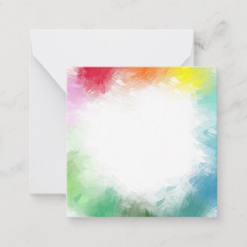 Pink Red Yellow Orange Blue Green Abstract Rainbow Note Card