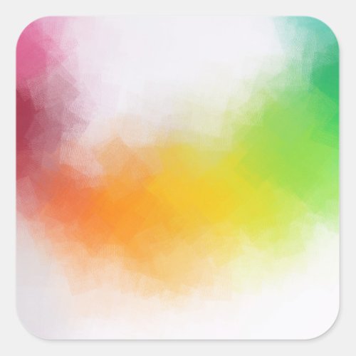 Pink Red Yellow Orange Blue Green Colorful Modern Square Sticker