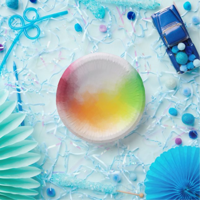 Pink Red Yellow Orange Blue Green Custom Modern Paper Bowls (Party)