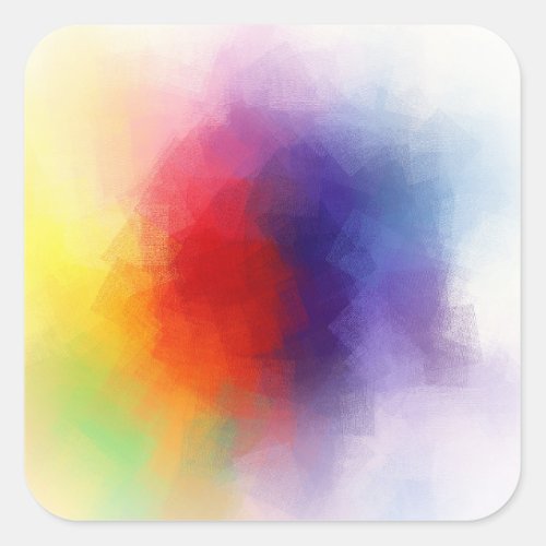 Pink Red Yellow Orange Blue Green Modern Colorful Square Sticker