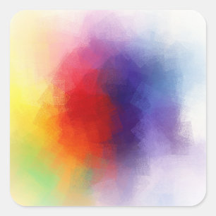 Pink Red Yellow Orange Blue Green Modern Colorful Square Sticker