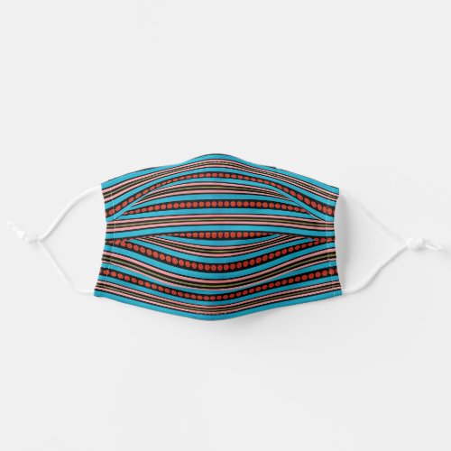 Pink Red Yellow Turquoise Blue Black Art Striped Adult Cloth Face Mask