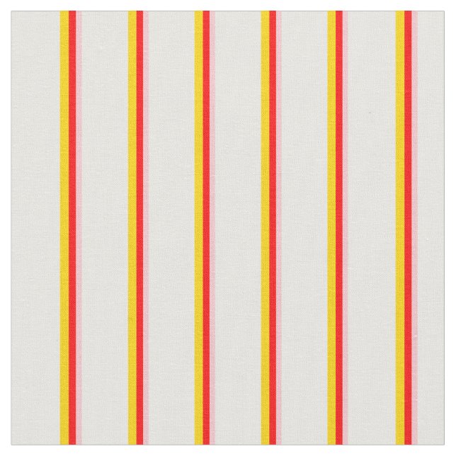 Pink, Red, Yellow & White Lines/Stripes Pattern Fabric (Close Up)