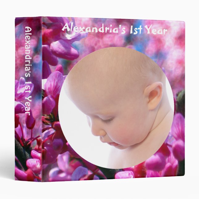 Pink Redbud Blossoms Custom Photo Binder (Front/Spine)