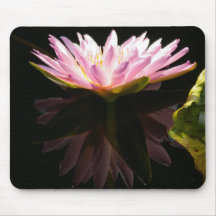 Pink Reflection Lotus Waterlily Mouse Pad