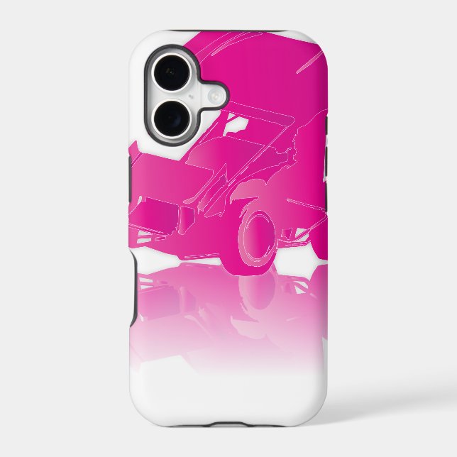 Pink Reflection Winged Sprint Car Iphone Case (Back)