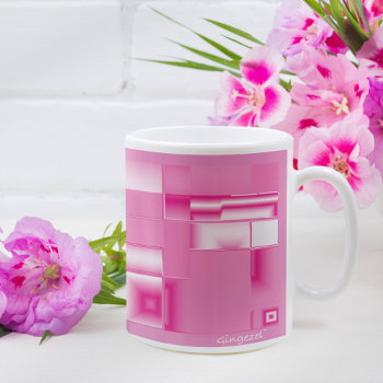 Pink Reflections Abstract Coffee Mug by Gingezel at Zazzle