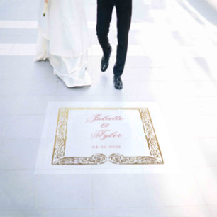 Pink Regal Doors Elegant Faux Foil Wedding Floor Decals