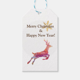 Pink Reindeer Custom Gift Tags