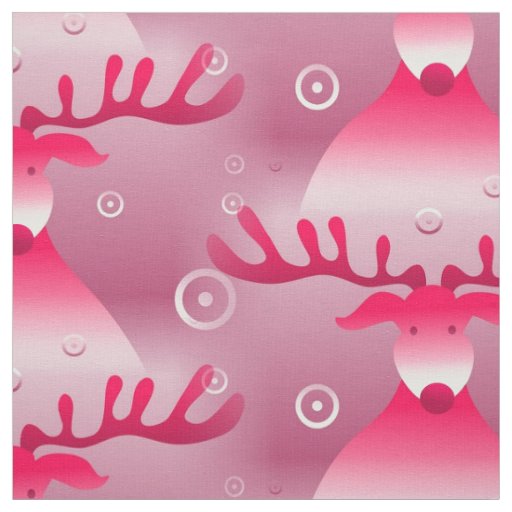 pink reindeer fabric