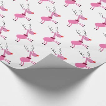 Pink reindeer wrap wrapping paper | Zazzle