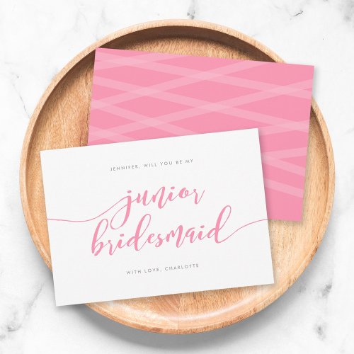 Pink Relax Script Will You Be My Junior Bridesmaid