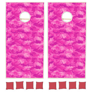 Pink Reptile Camouflage Cornhole Set