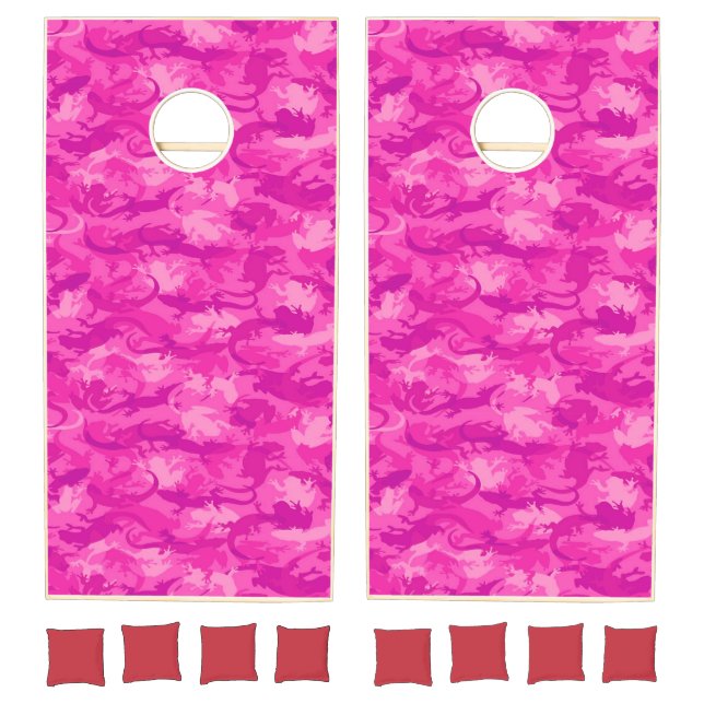Pink Reptile Camouflage Cornhole Set (Set)