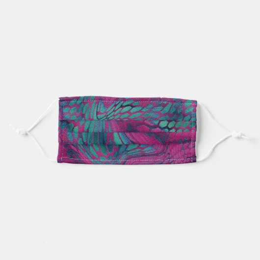 pink reptile, dragon, snake, camouflage skin adult cloth face mask (Front, Folded)
