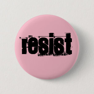 Pink Resist Badge Button