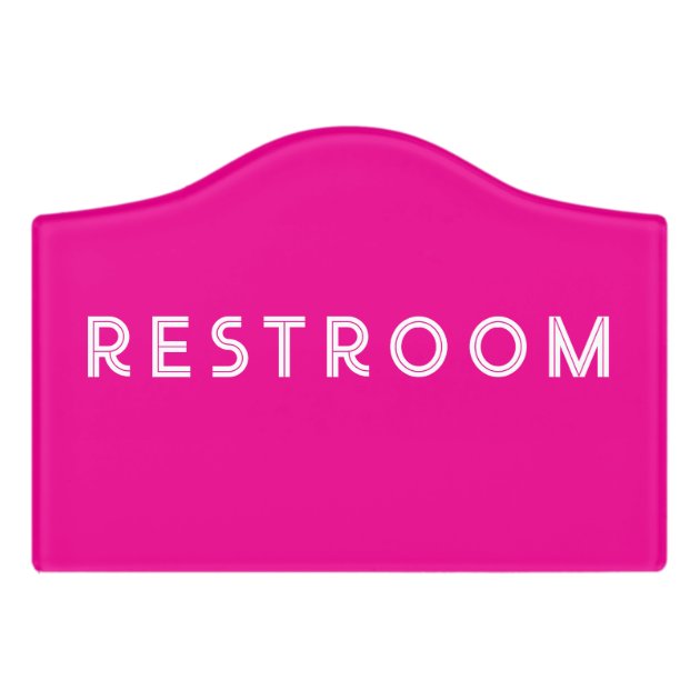Pink Restroom Bathroom WC Toilet Door Sign