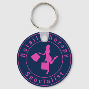 Pink Retail Therapy Specialist Keychain