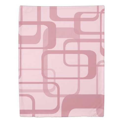 Pink Retro 60s 70s Abstract Pattern Duvet Cover