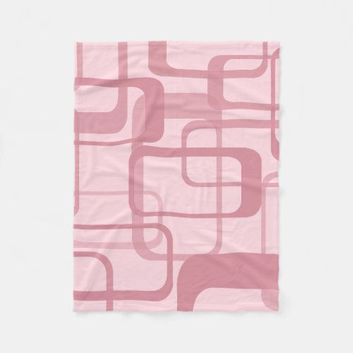 Pink Retro 60s 70s Abstract Pattern Fleece Blanket