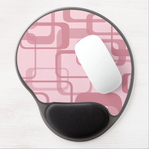 Pink Retro 60s 70s Abstract Pattern Gel Mouse Pad