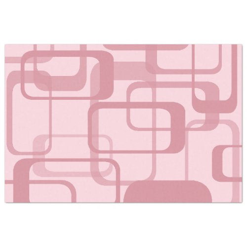 Pink Retro 60s 70s Abstract Pattern Tissue Paper