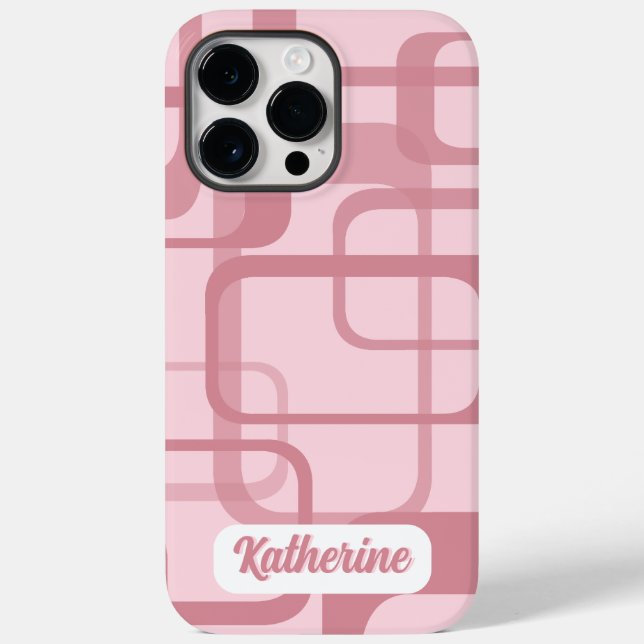 Pink Retro Abstract Pattern Case-Mate iPhone Case (Back)