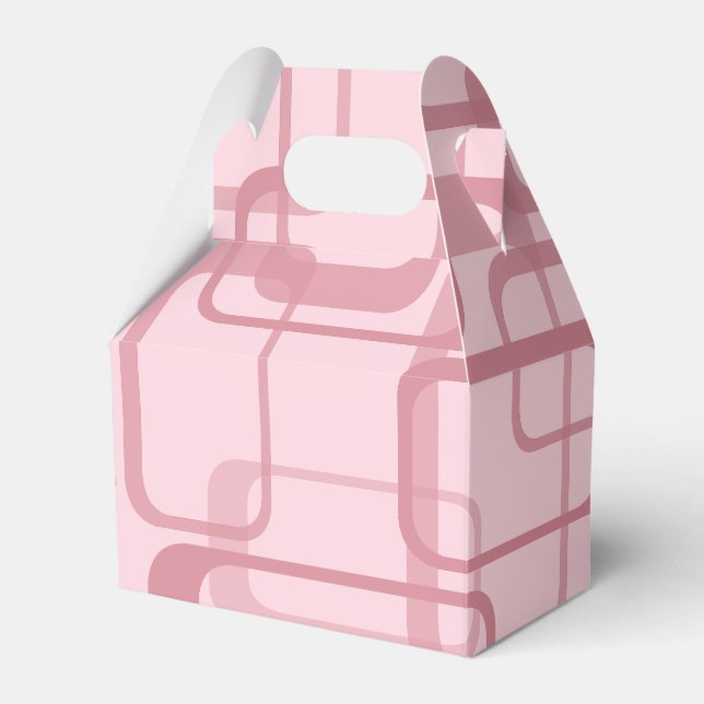 Pink Retro Abstract Pattern Favor Boxes (Front Side)