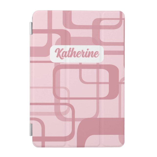 Pink Retro Abstract Pattern iPad Mini Cover (Front)