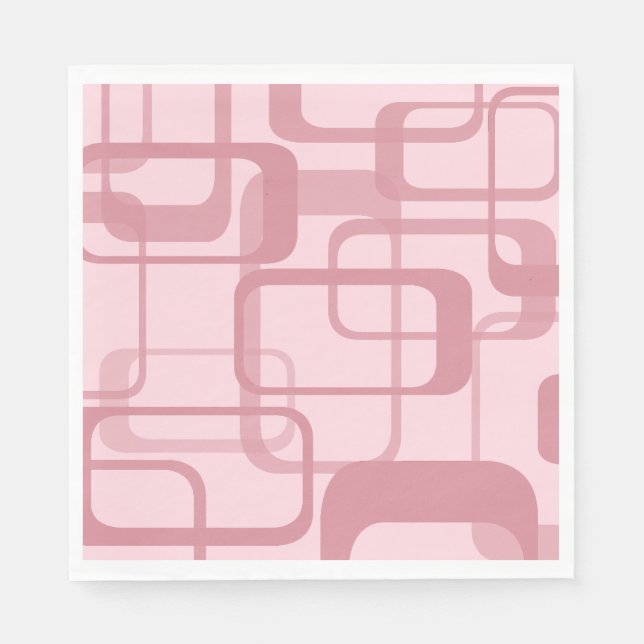 Pink Retro Abstract Pattern Napkins (Front)