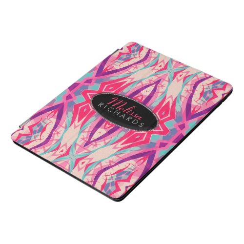 Pink Retro Batik Fusion Design Custom iPad Pro Cover