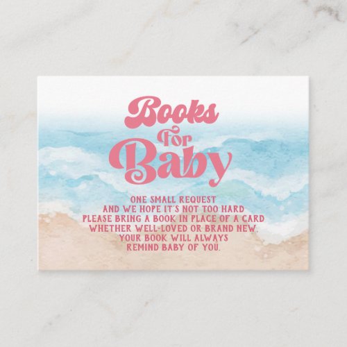 Pink Retro Beach Book Request Enclosure Card