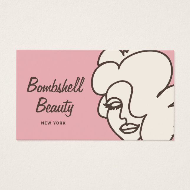 Pink Retro Bombshell Beauty Makeup Artist Girl (Front)