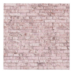 Pink Retro Brick: Saturated Abstract Faux Canvas Print