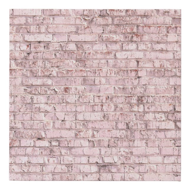 Pink Retro Brick: Saturated Abstract Faux Canvas Print (Front)