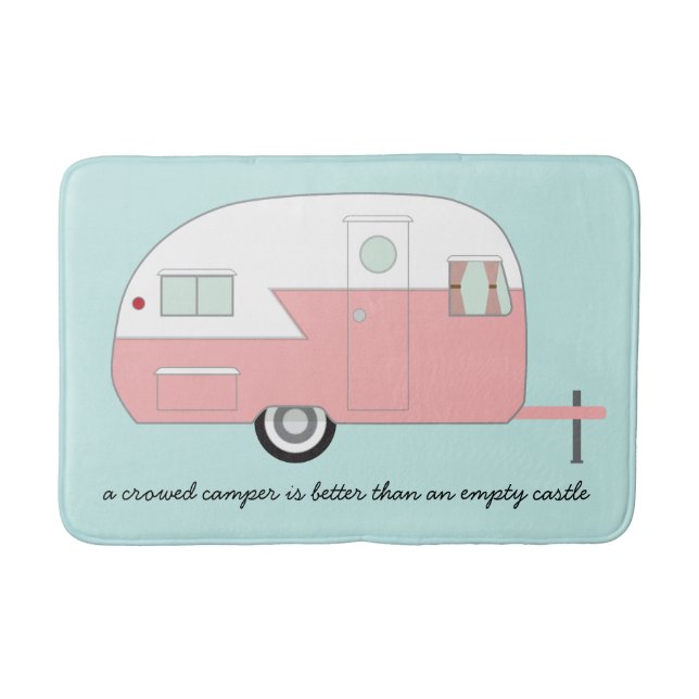 Pink Retro Camper Bath mat (Front)