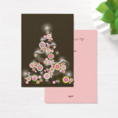 Pink Retro Circles Christmas Tree Mini Invitation (Desk)