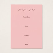 Pink Retro Circles Christmas Tree Mini Invitation (Back)