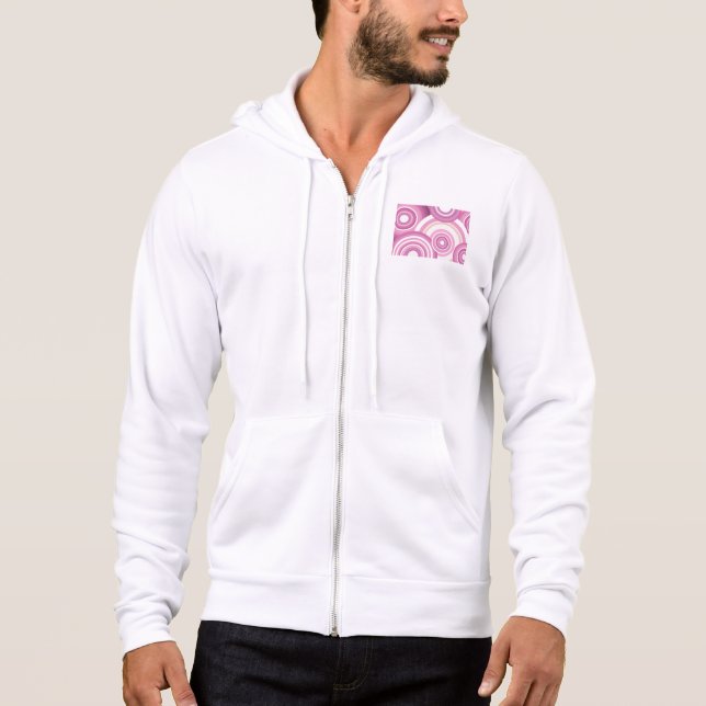 Pink Retro Circles Pattern Hoodie (Front)