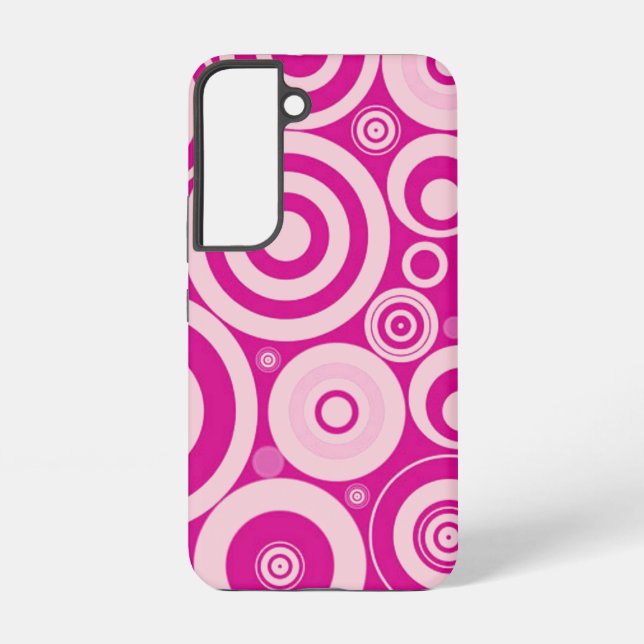 Pink Retro Circles Pattern  Samsung Galaxy Case (Back)