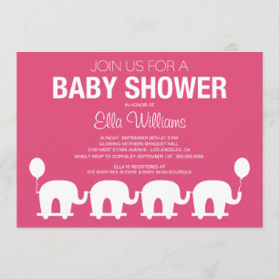PINK RETRO CIRCUS BABY SHOWER INVITATION