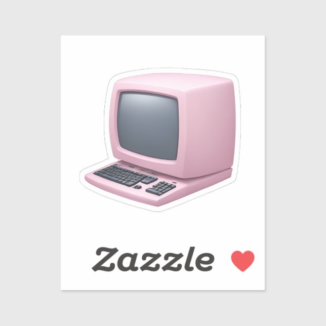Pink Retro Computer Emoji  Sticker (Sheet)